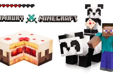 Chocolate Minecraft Panda and Cake!
