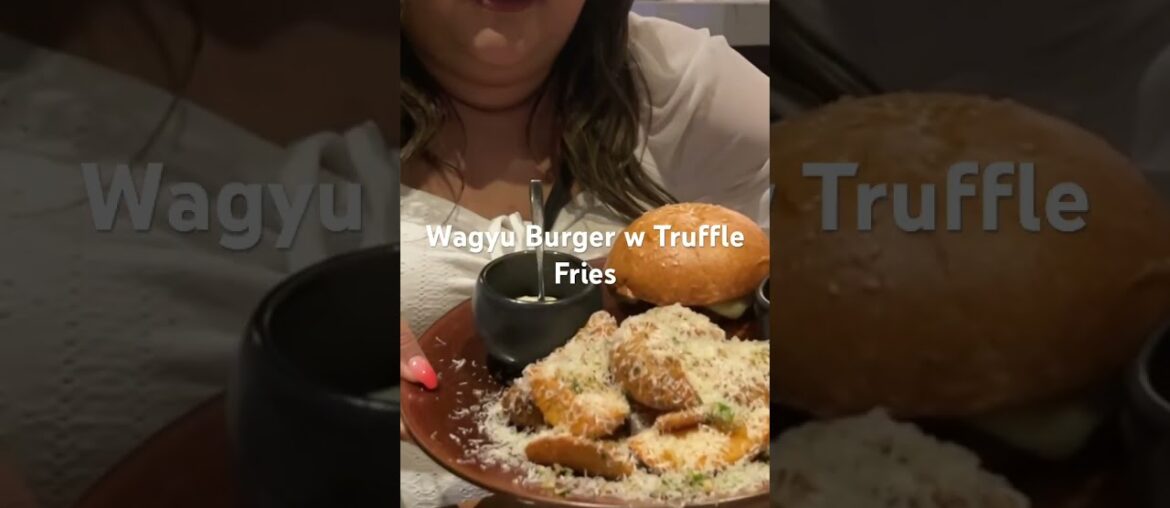 Gourmet Wagyu Burger with Truffle Fries at Prime Steak, #foody, #shorts