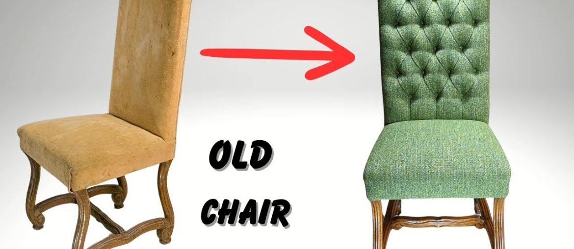Restoration of French Dining Chair - Diamond Buttoned Upholstery