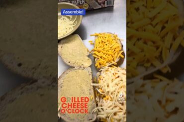 Gourmet french onion grilled cheese for lunch at the fire station along with tomato basil soup.