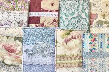 Vintage French fabric & lace journal collection