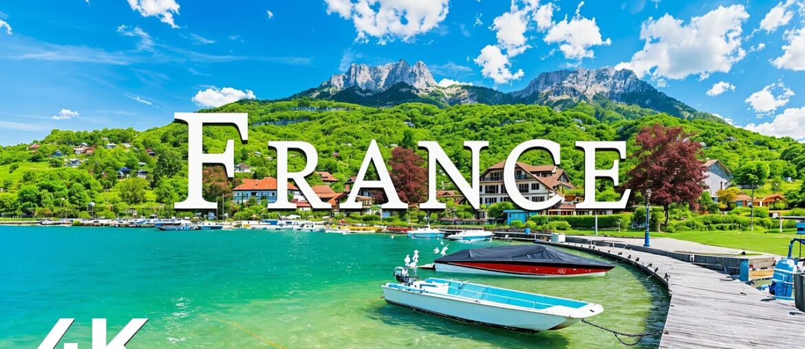 FLYING OVER FRANCE (4K UHD) - Soothing Music Along With Beautiful Nature Video - 4K Video Ultra HD