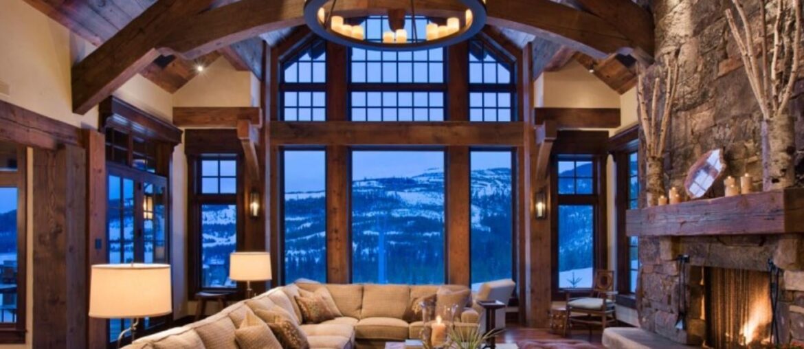 Ski lodge room located the in Big Sky, Montana, USA. [1388x1041]