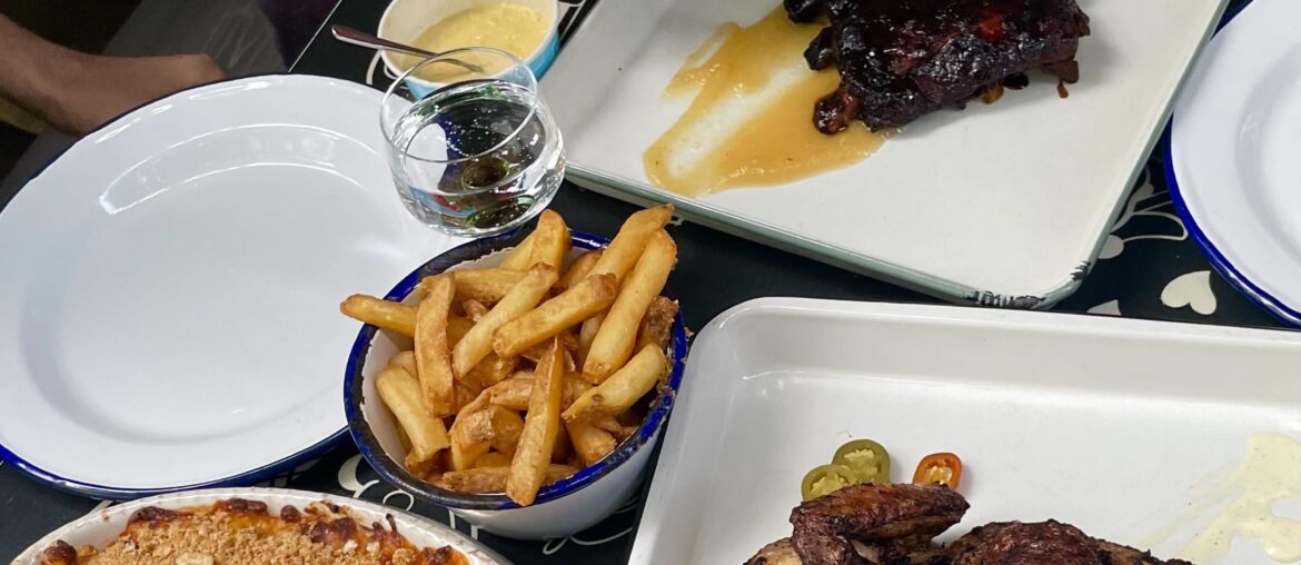 Barbecue chicken, veal ribs, and brisket in Berlin