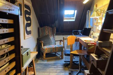 My tiny (and secret) attic workspace in Copenhagen, Denmark [3024x4032]