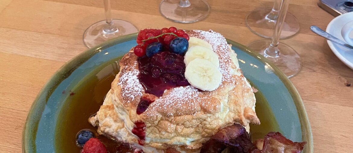 Fluffy Pancakes with Bacon in Berlin