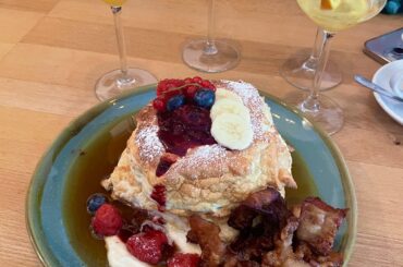 Fluffy Pancakes with Bacon in Berlin