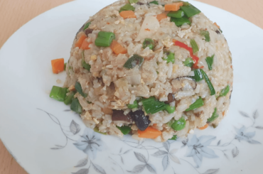 Egg fried rice with shiitake and bamboo shoots