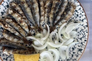 From Sardines to Potatoes with Oregano. From Onions to Pork Chops. Hallo/Salut from Skiathos, Ellada.