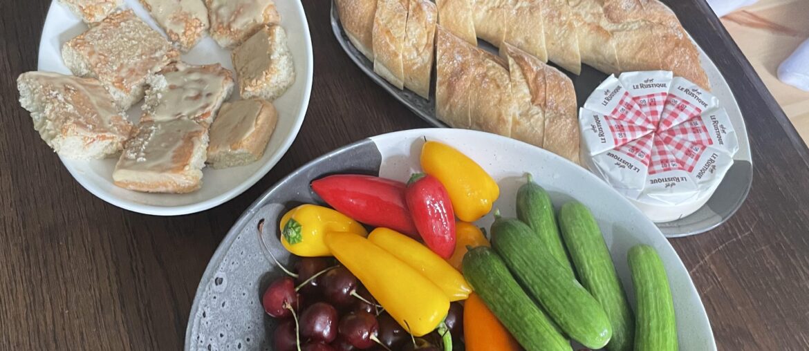 Casual spread for guests