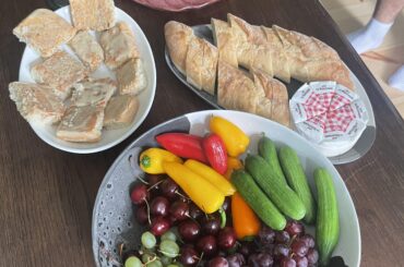 Casual spread for guests