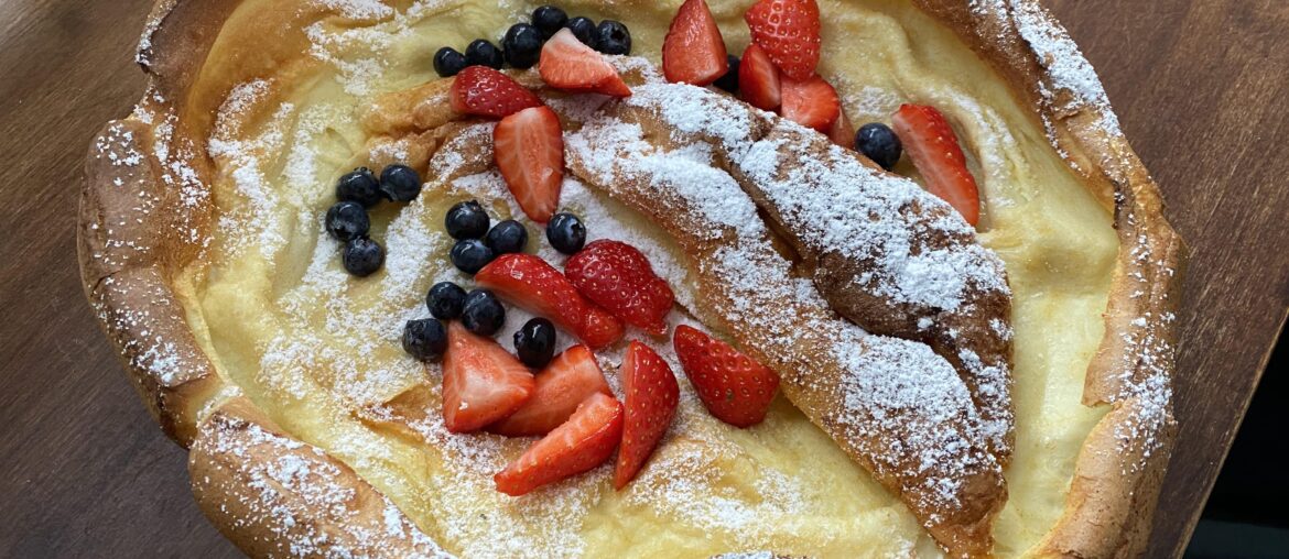 Dutch baby with fresh berries