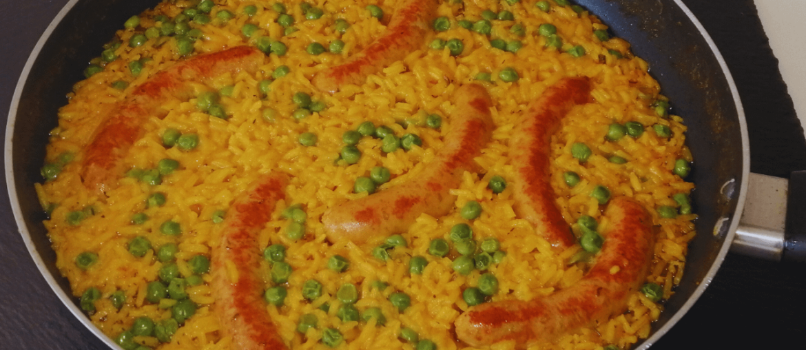 Sausages, Rice and Peas