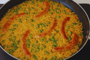 Sausages, Rice and Peas