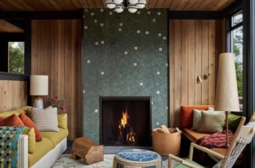 Tile fireplace in West Marin living room [1178 x 1166]