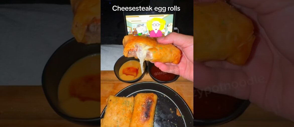 Cheesesteak Egg Rolls in my dorm room #shorts
