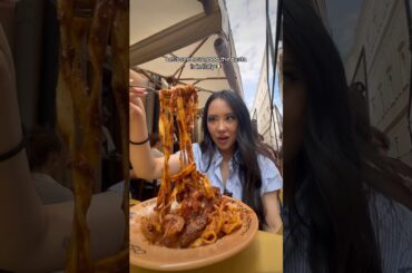 Eating pasta in Italy