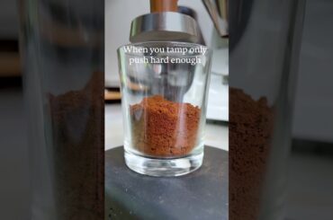 Barista Basics: don’t tamp too hard! #barista #tamping #coffee #espresso #coffeetutorial #pushit