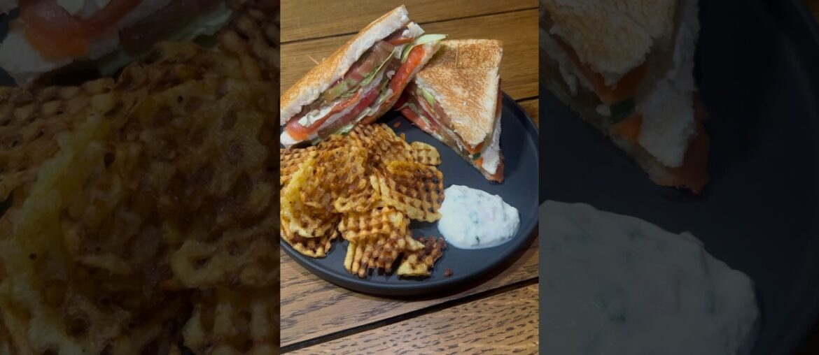 Club sandwich au saumon #cooking #food #foryou #recipe #france #recettefacile #sandwich