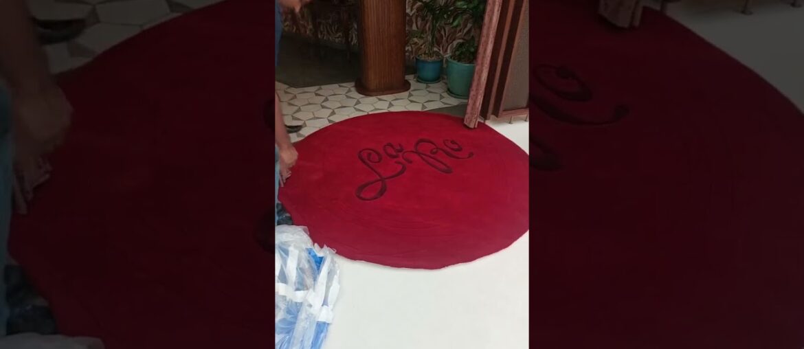 This custom rug was crafted to elevate the dining experience