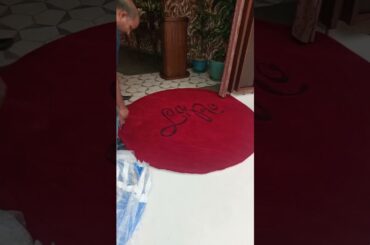 This custom rug was crafted to elevate the dining experience