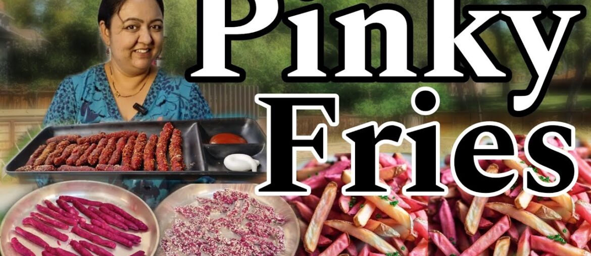 Pink Potato fries recipe | Pink potato chips | Spark Pink Fries | Rainbow french fries |