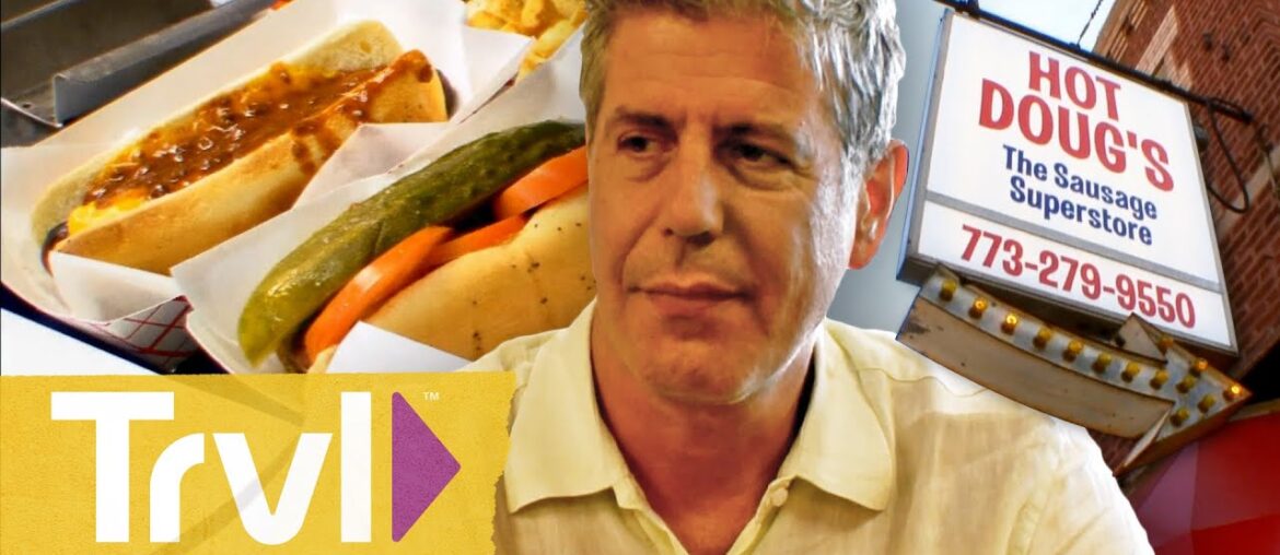 Chicago Deep Dish Pizza & Foie Gras Hot Dogs | Anthony Bourdain: No Reservations | Travel Channel