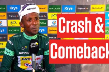 Biniam Girmay Bangs Knee In Crash, But 'No Problem' In Tour de France 2024