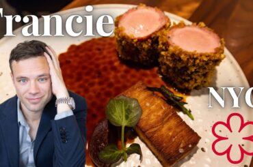 Eating at Francie. NYC. A Michelin Starred Modern Fine Dining Brasserie