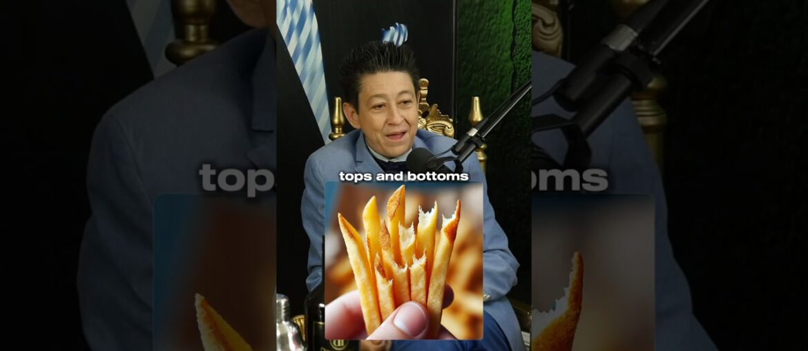 Mario eats French fries a very interesting way