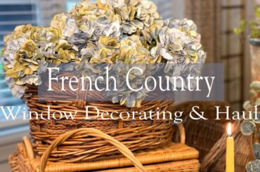 CHARMING FRENCH COUNTRY WINDOW DECORATING & HAUL ~ BEAUTIFUL LINENS, FLORALS, & BASKETS