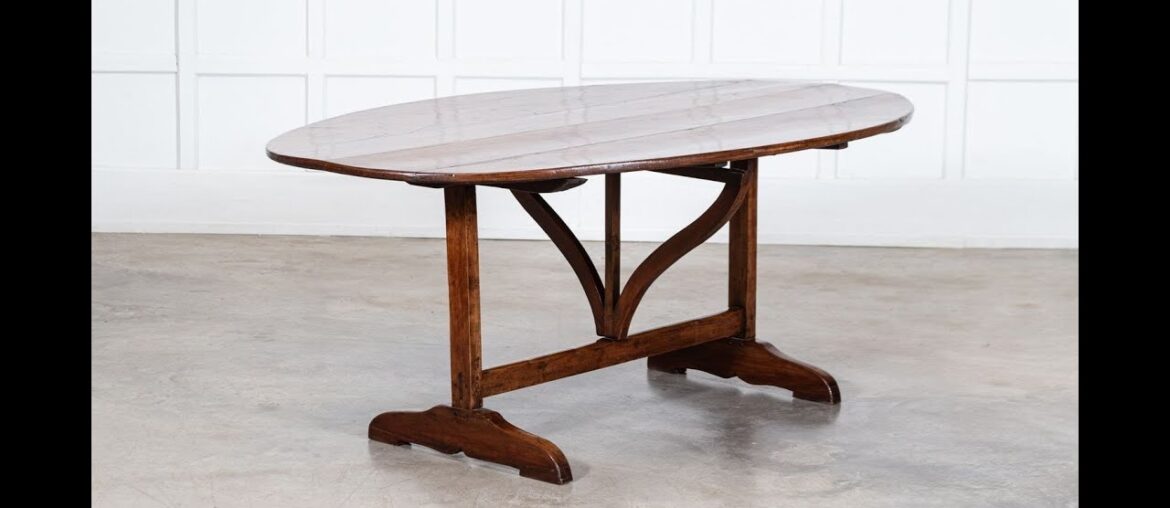 Large 19thC French Fruitwood Oval Vendange Dining Table