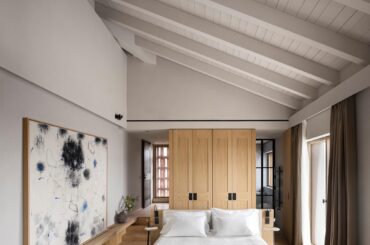 Bedroom in Casa di Langa, Alta Langa Cerretto Langhe, Italy. [2048 x 2179]