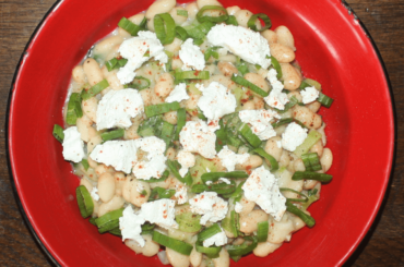 Beans and goat cheese