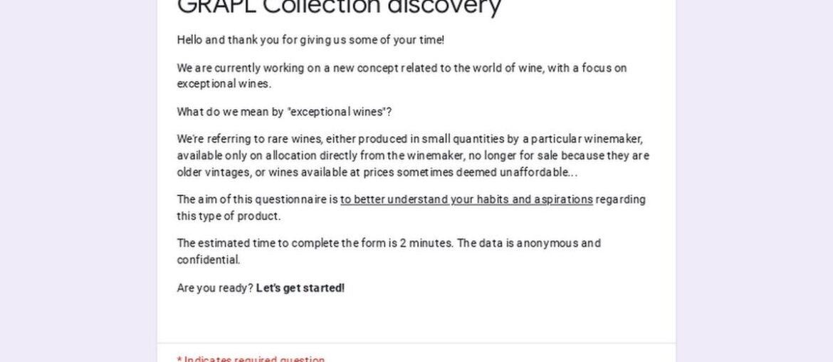 Wine Discovery form