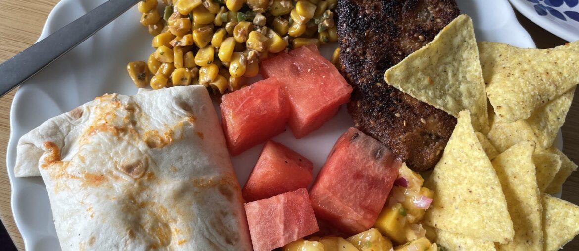 Buffalo Chicken wrap and sides