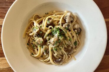 Pasta with mushroom cream sauce