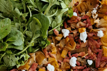 Tatin poireau lardons chèvre frais