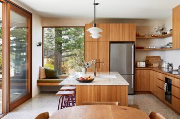 Bright and airy kitchen with a window seat in a beach house, Minnie Water, Byron Bay, New South Wales, Australia [4000x2249]