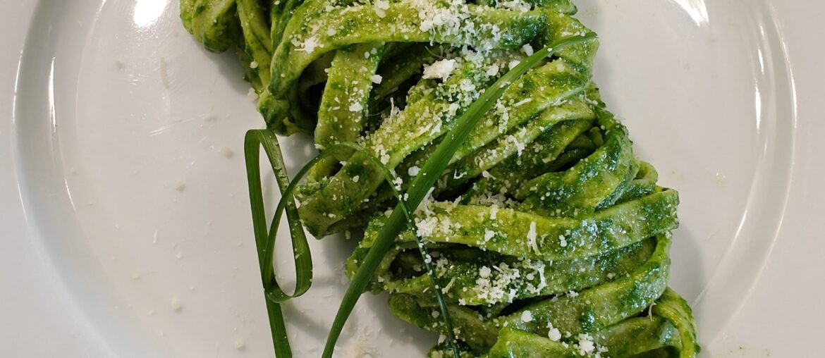 Tagliatelles au pesto d'épinards