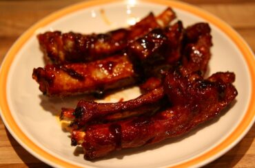 Sweet chilli glazed sticky ribs homemade