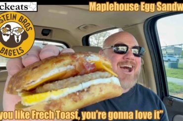 Einstein Bros NEW Maplehouse Egg Sandwich REVIEW- Do you love French Toast? brickeats