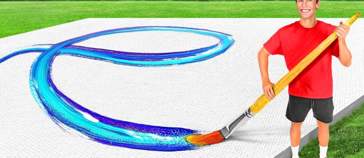 Painting GIANT vs TINY Art Challenge!