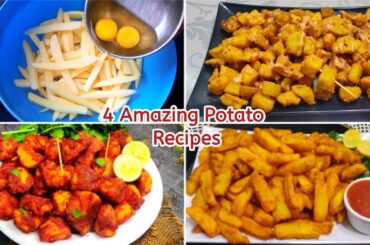 4 Amazing Potato Recipes | French Fries | Potato Chips | Potato Snacks/Crispy Fries By Jamila Ashraf