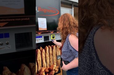 Trying a Baguette vending machine for the first time! #baguette #france