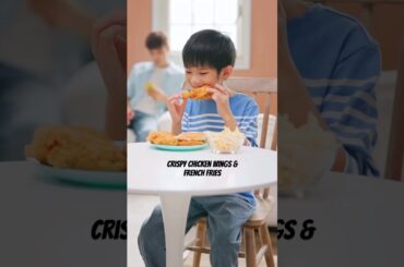 Crispy chicken wings & French fries. #shorts #youtubeshorts #chickenwings #frenchfries #recipes