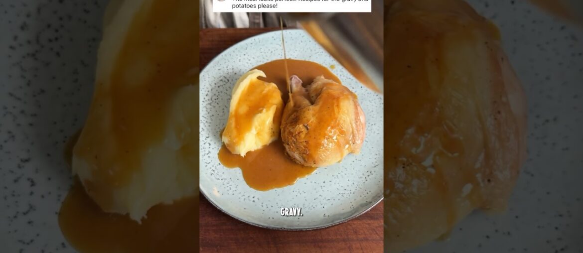 Silky mash potatoes and velvety chicken gravy Silky mash potatoes and velvety chicken gravy