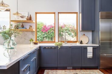 A pair of sink windows in the kitchen of a renovated Oakland house, California [1200x800]