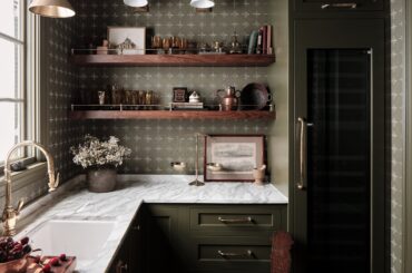 Sage green scullery in a renovated East Memphis residence, Tennessee [2500x3125]