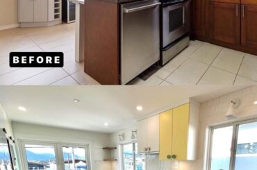 Before and after: kitchen remodel with mid-century inspired color blocking